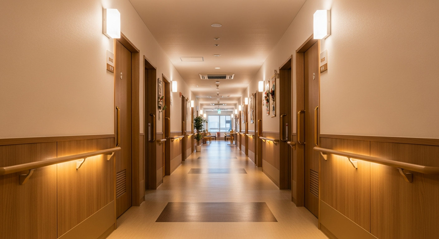 清潔な高齢者施設の廊下